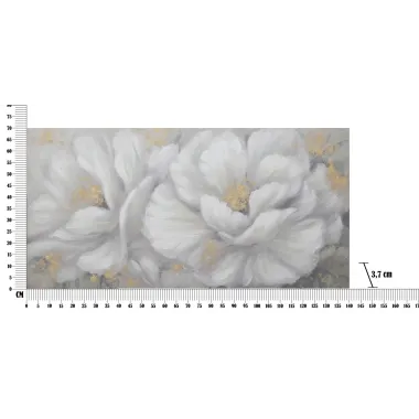 OBRAZ NA PŁÓTNIE WHITE/GOLD FLOWER 140X3,7X70 cm